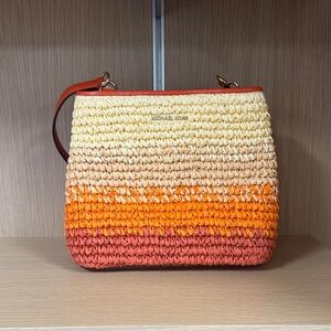 Michael Kors Orange and Yellow Woven Shoulder Bag